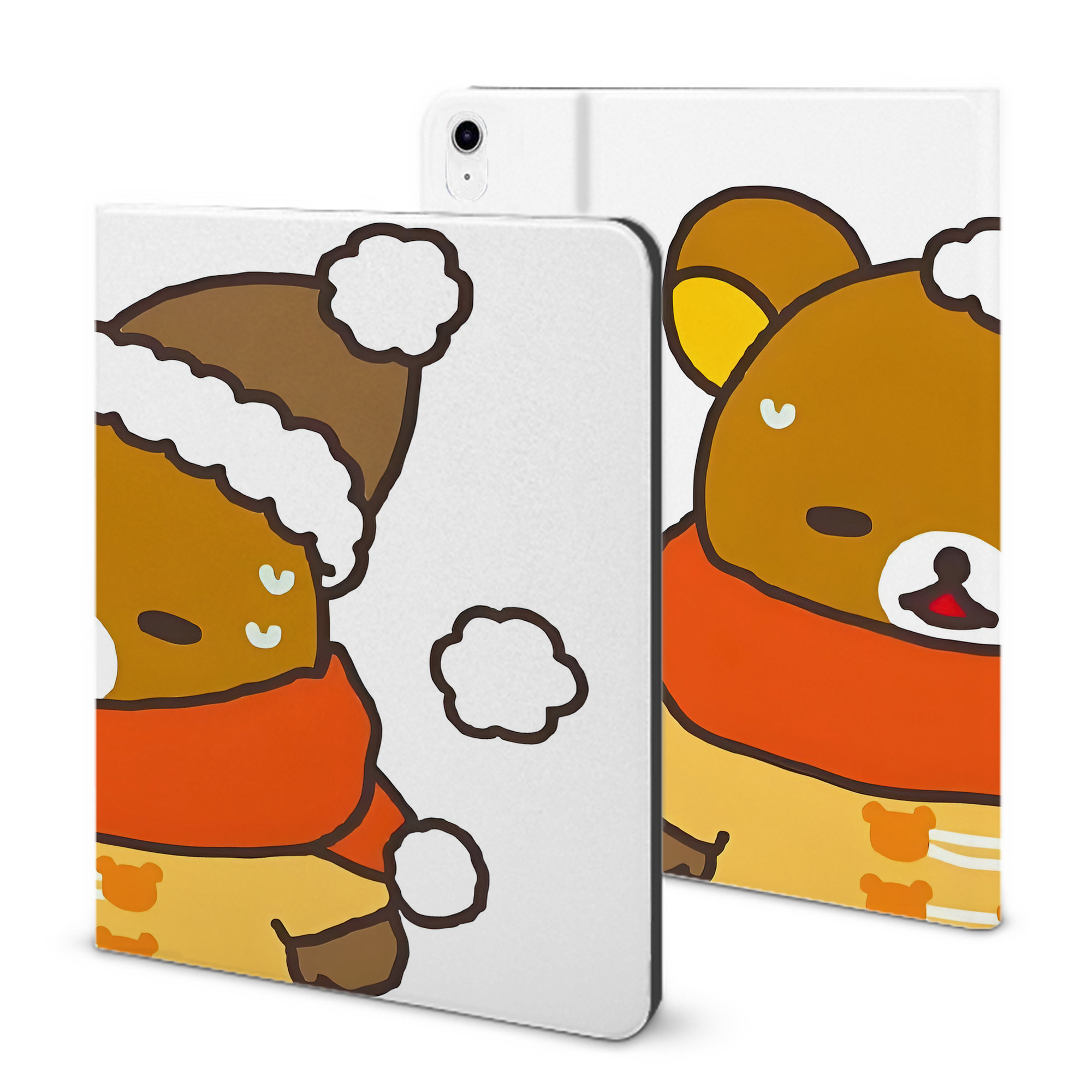 （画像用） リラックマ リラックマ キイロイトリ Rilakkuma Korilakkuma Kiiroitori IPad ケース ブック型 PUレザー TPU 耐衝撃 軽量 薄型 ペン収納なし 全面保護 IPad 各モデル対応